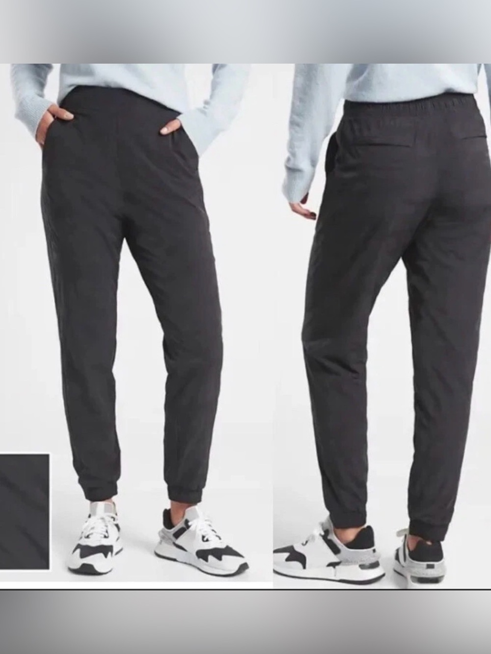 Athleta Black Brooklyn Women's Jogger Pants - with gray inner lining